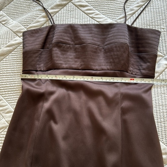 JS Collection from Nordstroms Brown Satin Dress Sz 6 - Picture 4 of 9